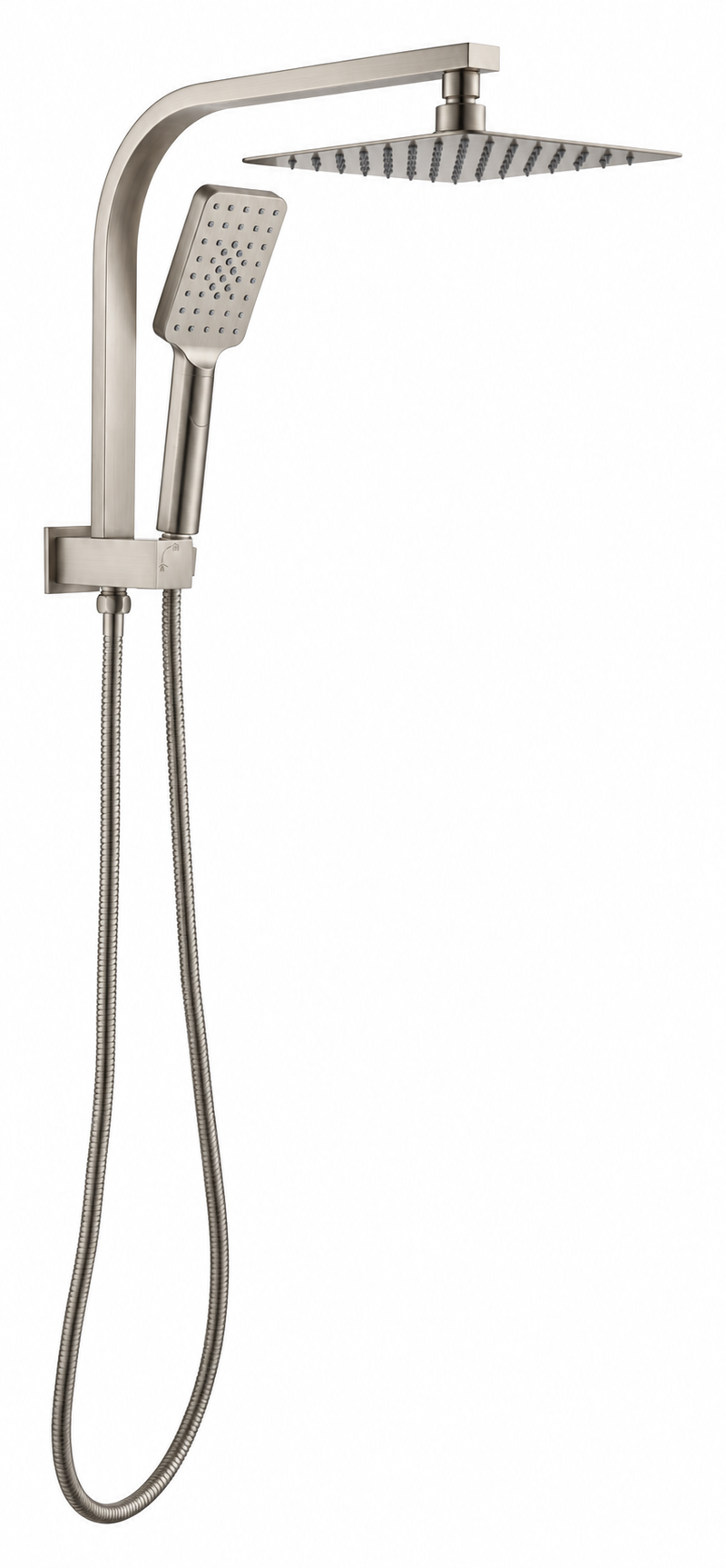 Brushed Nickel Square Twin 2 in 1 Shower with 250mm(10") Head
