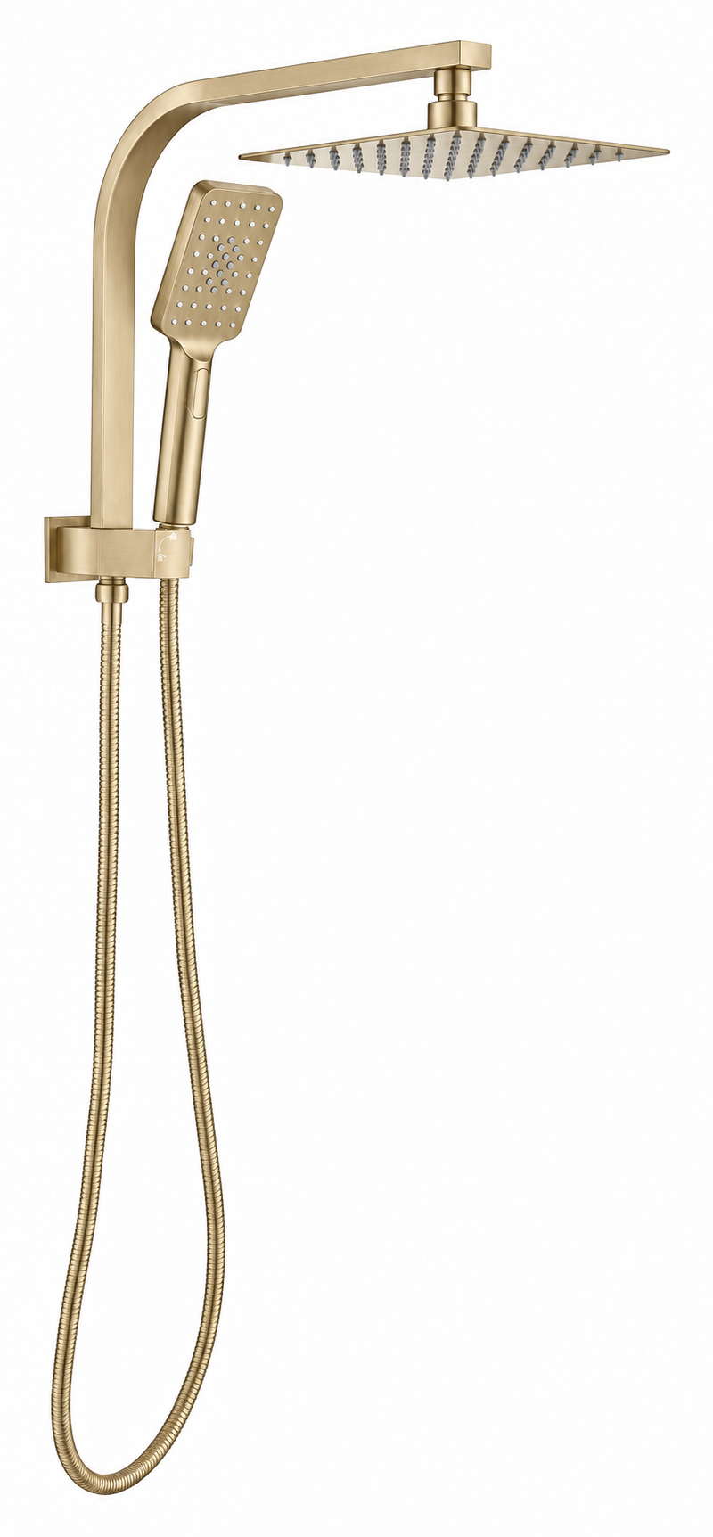 Brushed Gold Square Twin 2 in 1 Shower with 250mm(10") Head