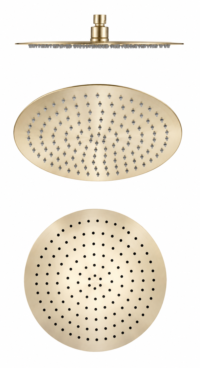250mm (10 inch) Brushed Gold Round Shower Head