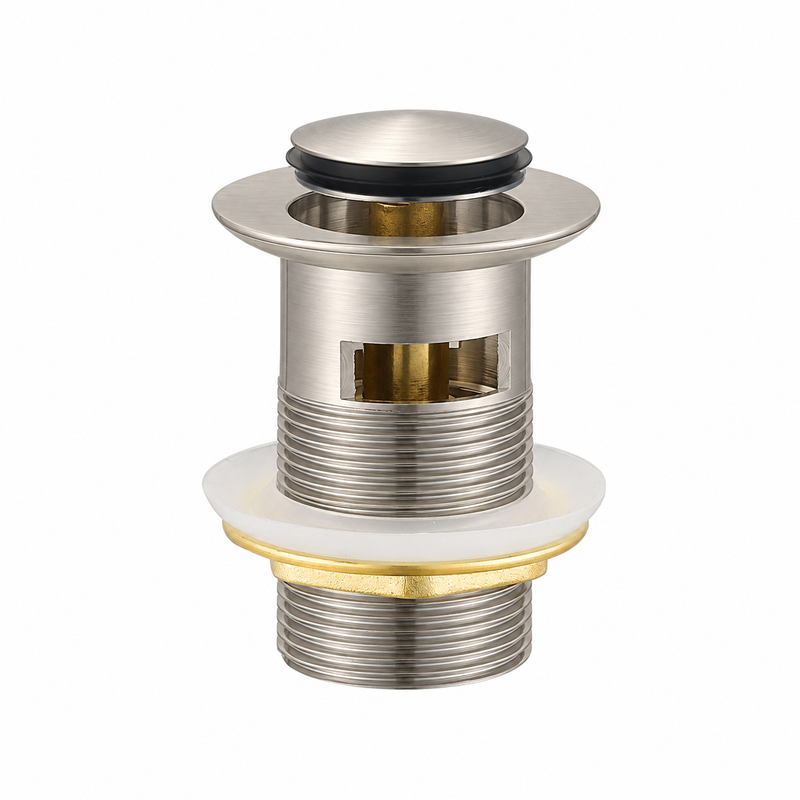Brushed Nickel 32mm Basin Pop up Waste Plug With Overflow