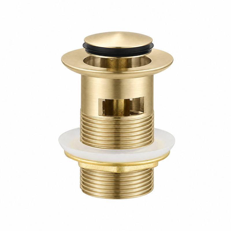 Brushed Gold 32mm Basin Pop up Waste Plug With Overflow
