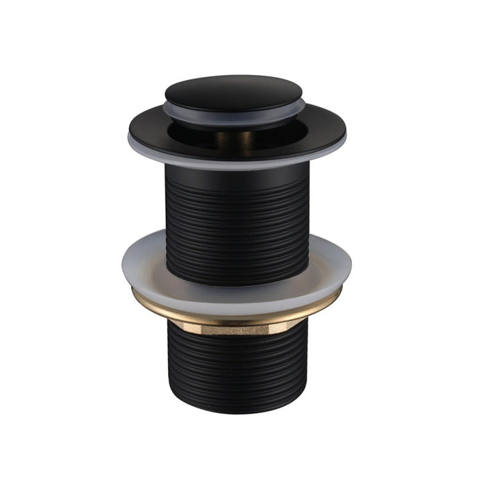 Black 32mm Basin Pop up Waste Plug No Overflow