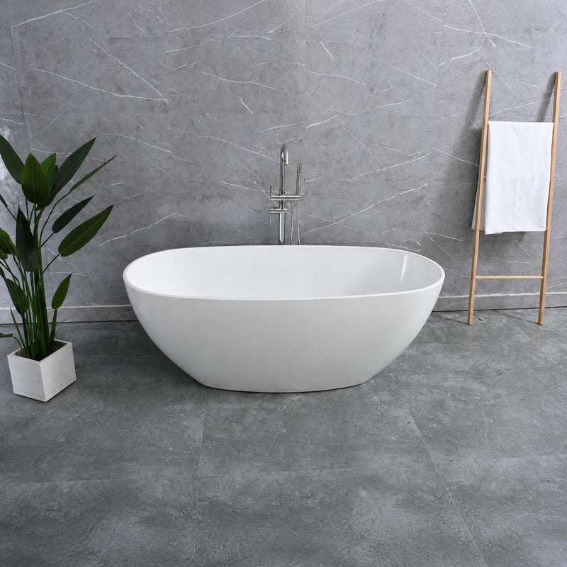 Bianca 1500mm Oval Egg Shaped Freestanding Gloss White Bathtub BEF-1500