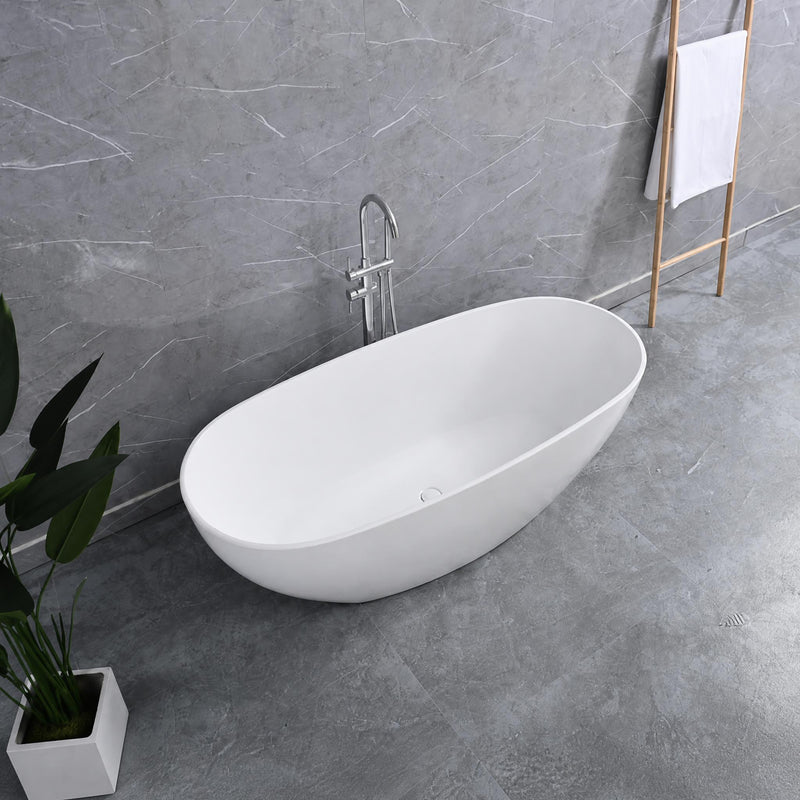 Bianca 1500mm Oval Egg Shaped Freestanding Gloss White Bathtub BEF-1500