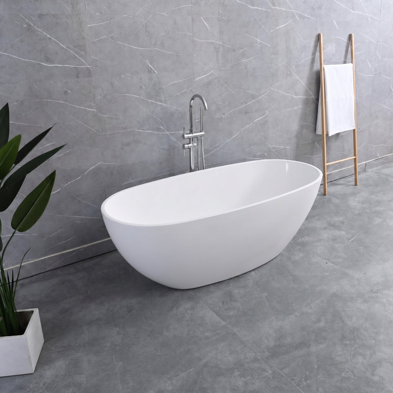 Bianca 1500mm Oval Egg Shaped Freestanding Gloss White Bathtub BEF-1500