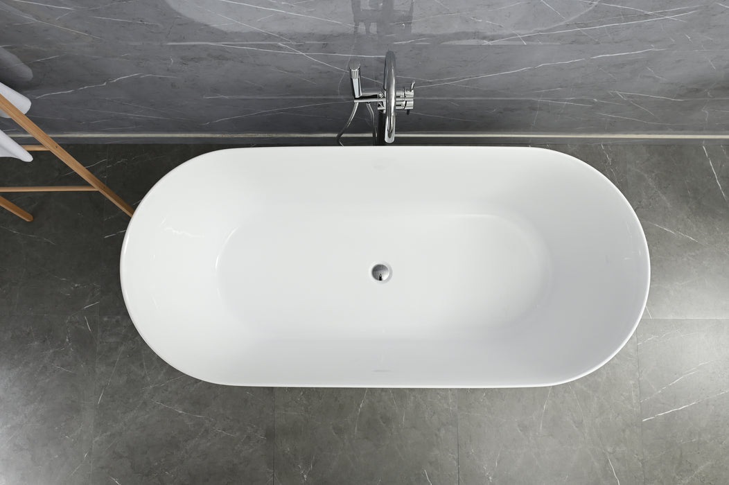 Ava 1700mm Freestanding Gloss White Bathtub BRF-1700