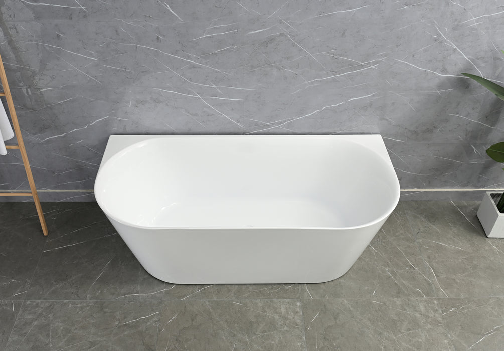 Ava 1500mm Back To Wall Gloss White Bathtub BRM-1500