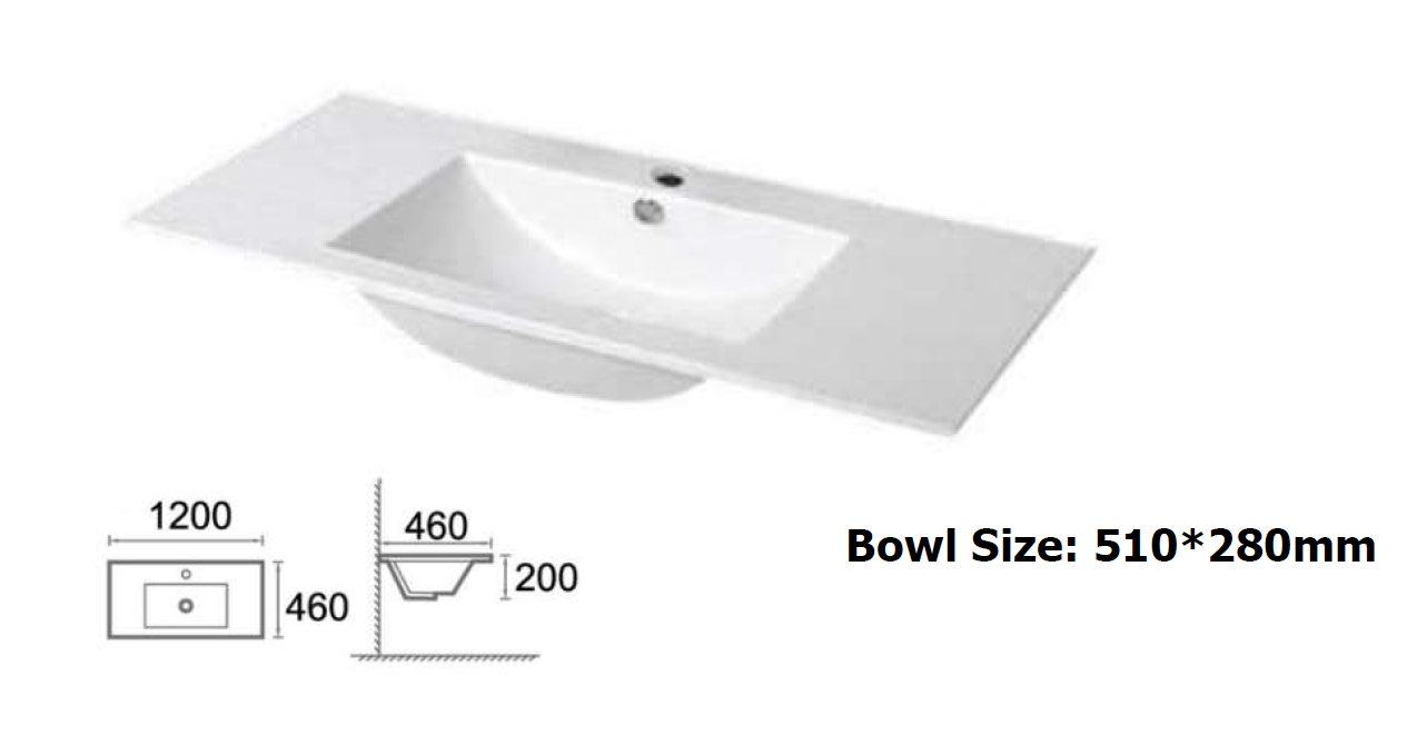 Hampton 1200mm Matte White Freestanding Vanity V1FS-1200-MW