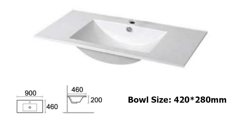 Hampton 900mm Matte White Freestanding Vanity V1FS-900(L/R)-MW