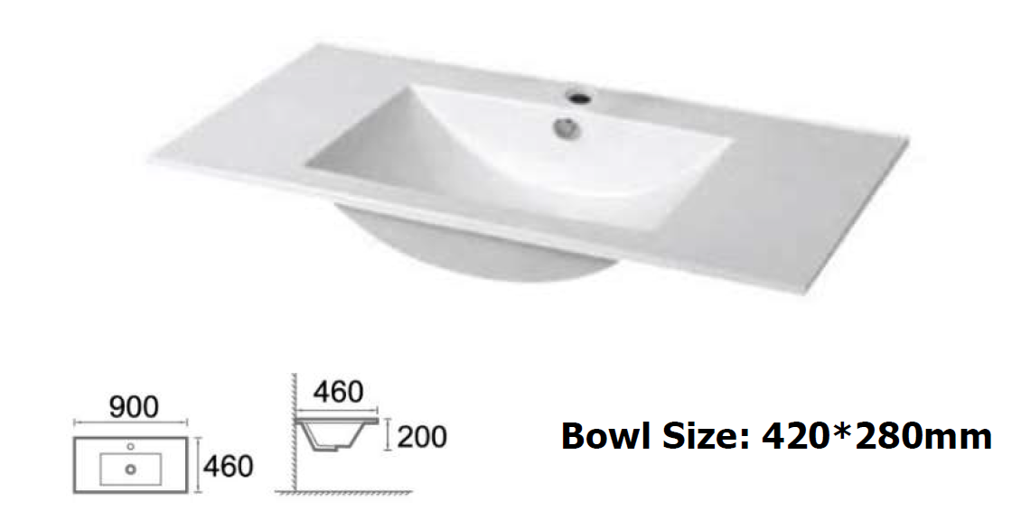 Hampton 900mm Matte White Freestanding Vanity V1FS-900(L/R)-MW