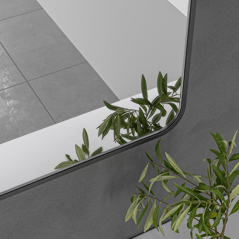 Black Framed Rectangular 1200x800 Mirror FMR1-12080-B