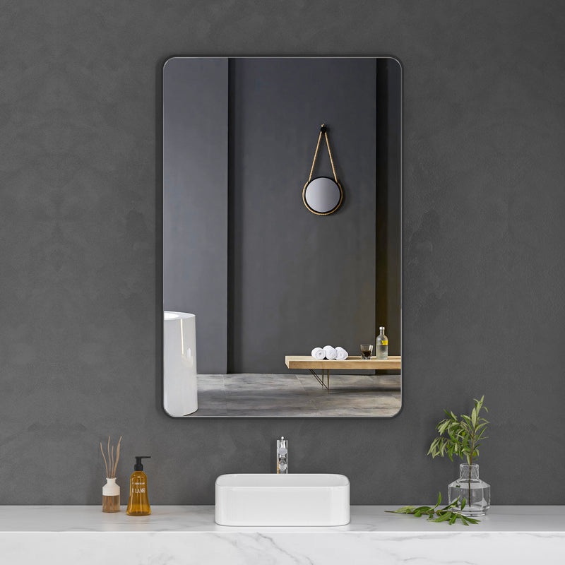 Black Framed Rectangular 1200x800 Mirror FMR1-12080-B