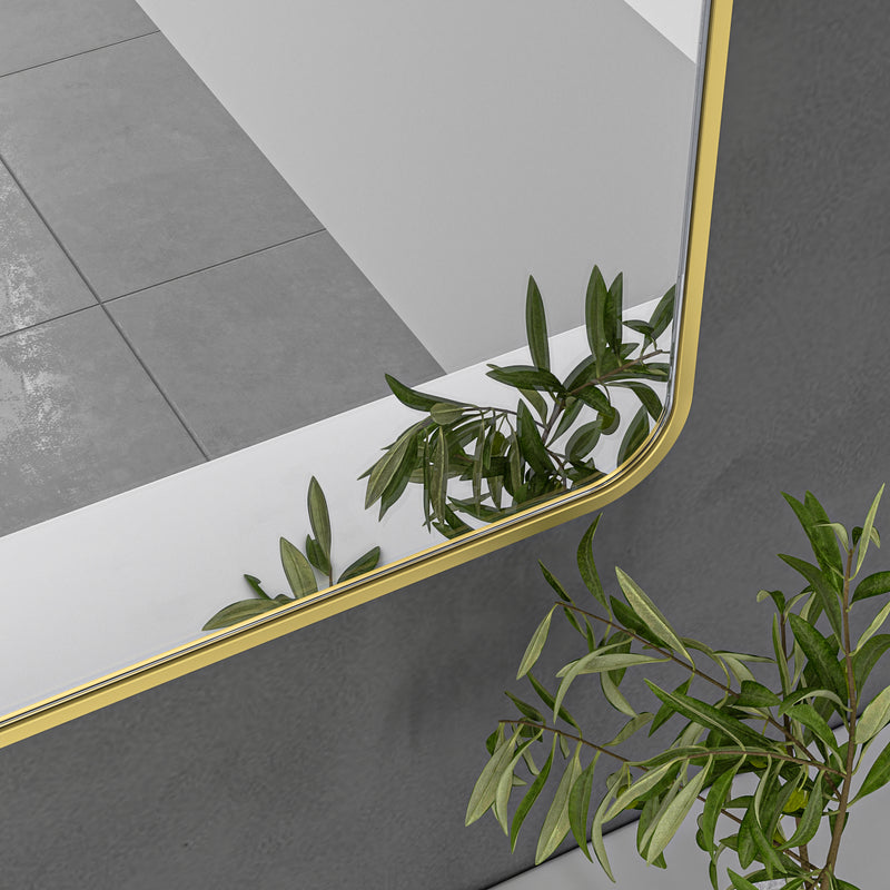 Brushed Gold Framed Rectangular 1200x800 Mirror FMR1-12080-GD