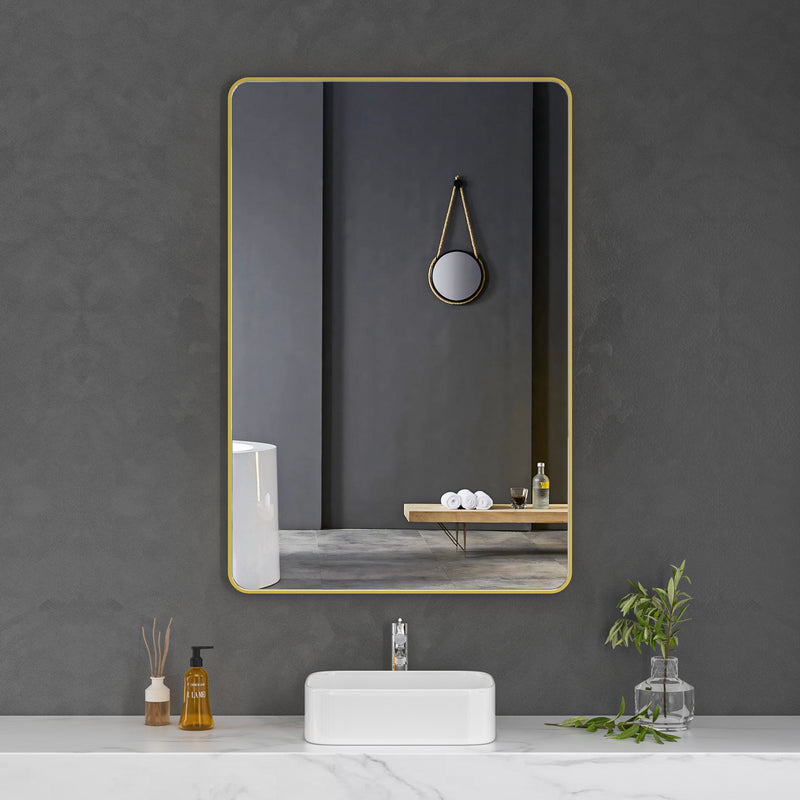 Brushed Gold Framed Rectangular 1200x800 Mirror FMR1-12080-GD