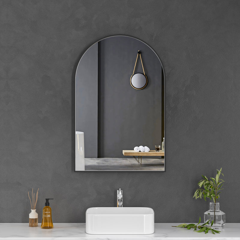 Black Framed Arched 600x900 Mirror FMR3-6090-B