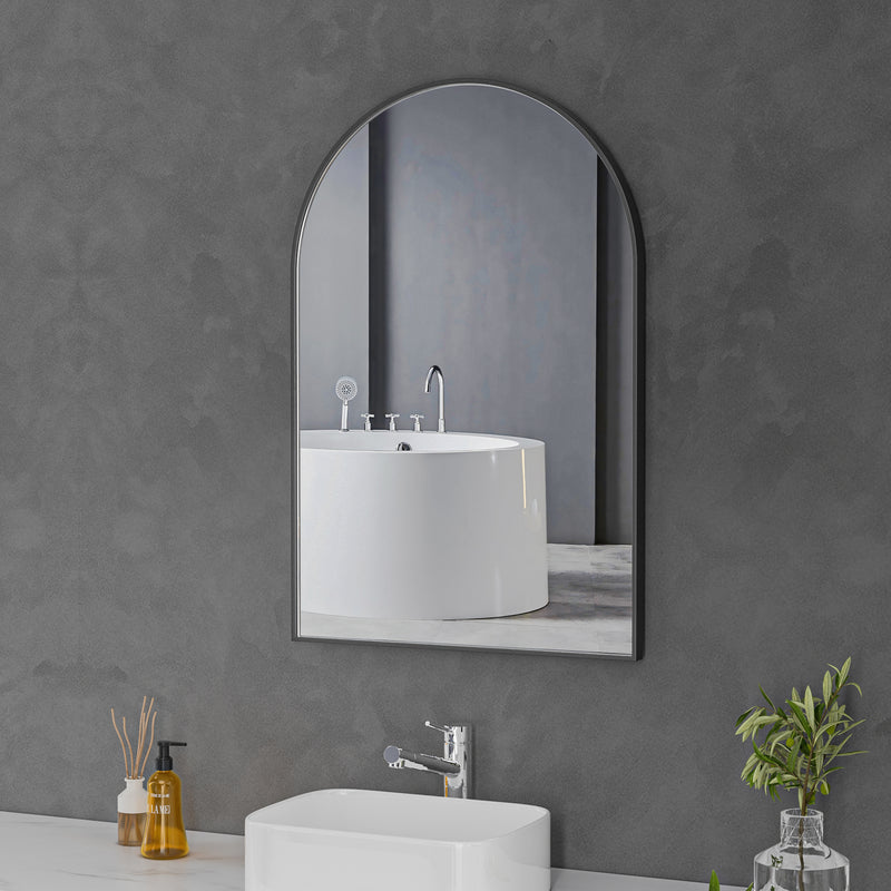 Black Framed Arched 600x900 Mirror FMR3-6090-B