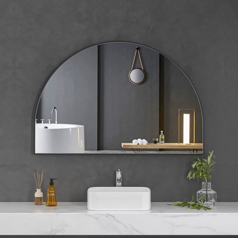 Black Framed Arched 1200x800 Mirror FMR4-12080-B