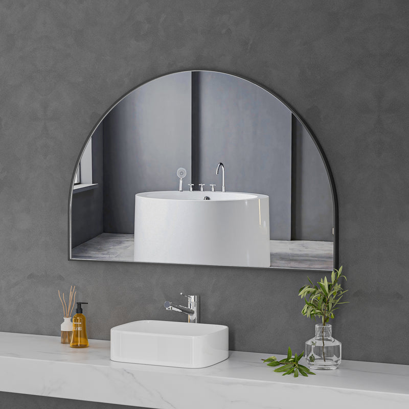 Black Framed Arched 1200x800 Mirror FMR4-12080-B