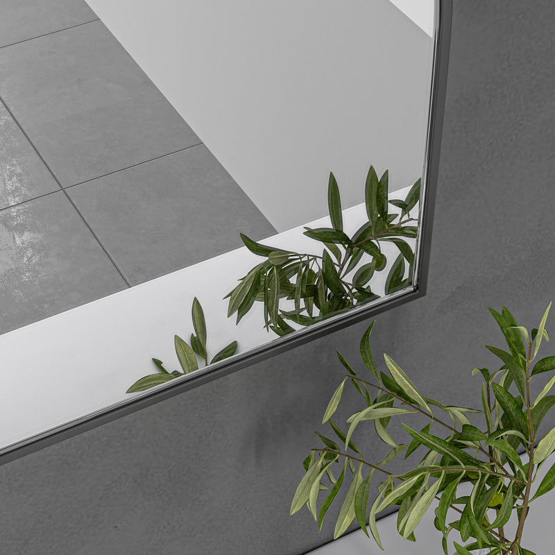 Black Framed Arched 1200x800 Mirror FMR4-12080-B