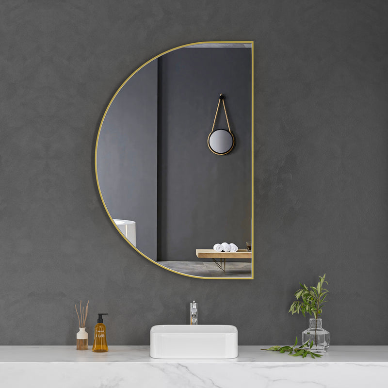 Brushed Gold Framed Arched 1200x800 Mirror FMR4-12080-GD