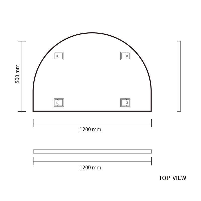 Brushed Gold Framed Arched 1200x800 Mirror FMR4-12080-GD