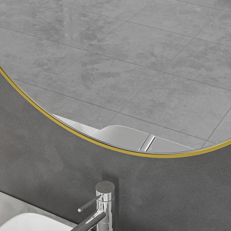 Brushed Gold Framed Round 800mm Mirror FMR7-80-GD