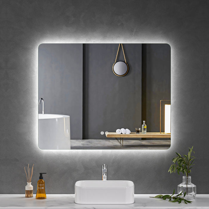 LED Mirror 1000x800 Rectangular Frameless Touch Backlit LED Mirror MR1-10080