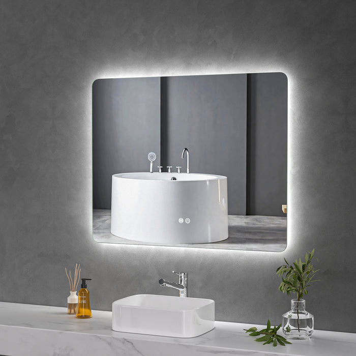 LED Mirror 1000x800 Rectangular Frameless Touch Backlit LED Mirror MR1-10080