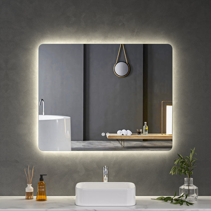 LED Mirror 1000x800 Rectangular Frameless Touch Backlit LED Mirror MR1-10080