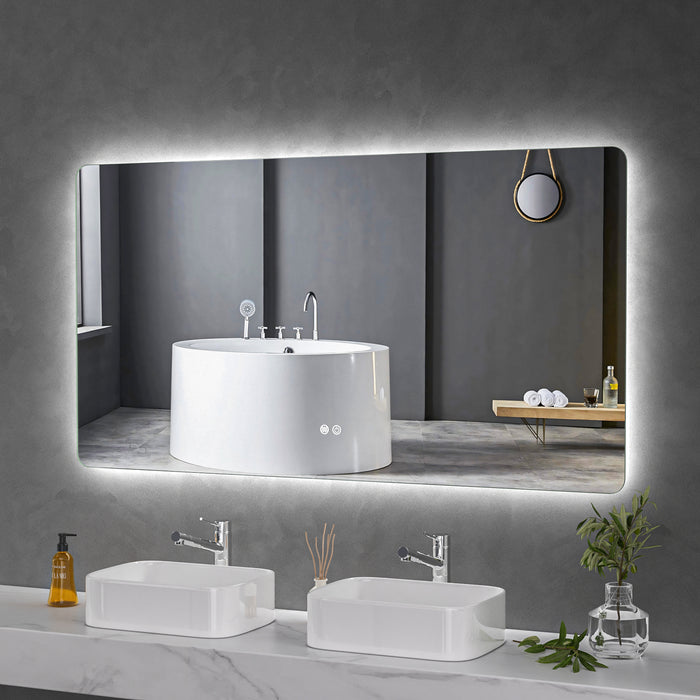 LED Mirror 1500x800 Rectangular Frameless Touch Backlit LED Mirror MR1-15080