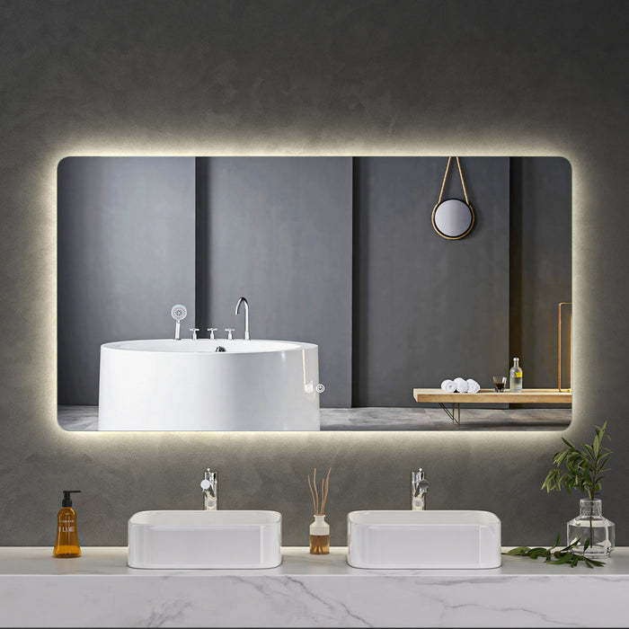 LED Mirror 1500x800 Rectangular Frameless Touch Backlit LED Mirror MR1-15080