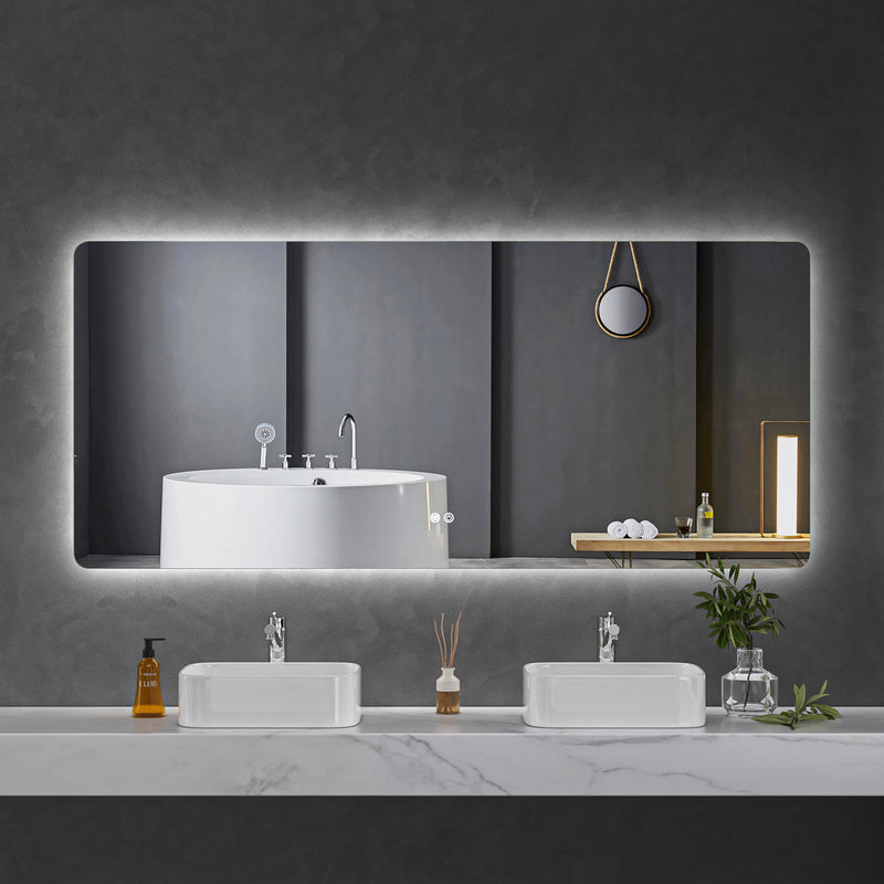 LED Mirror 1800x800 Rectangular Frameless Touch Backlit LED Mirror MR1-18080