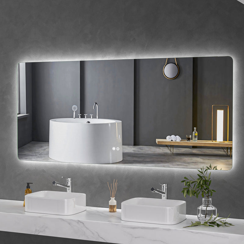 LED Mirror 1800x800 Rectangular Frameless Touch Backlit LED Mirror MR1-18080