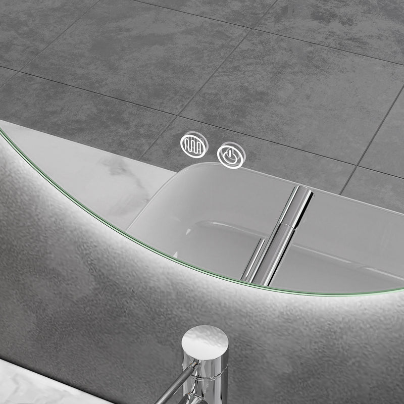 Touch LED Mirror 600x900 Pill Shape Oval Frameless Backlit LED Mirror MR2-6090