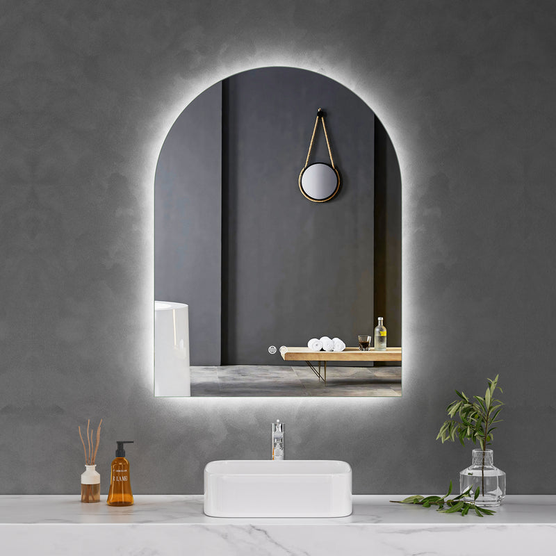Touch LED Mirror 750x1000 Arched Frameless Backlit LED Mirror MR3-75100