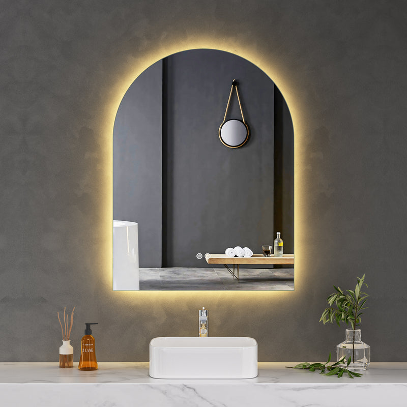 Touch LED Mirror 750x1000 Arched Frameless Backlit LED Mirror MR3-75100