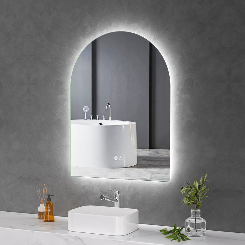 Touch LED Mirror 750x1000 Arched Frameless Backlit LED Mirror MR3-75100