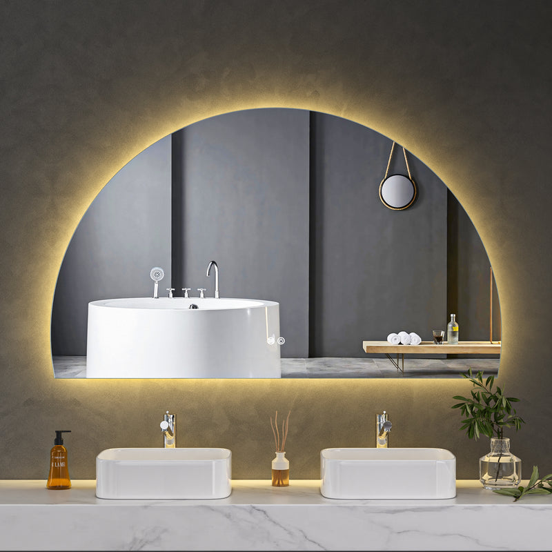 LED Mirror 1500x900 Arched Frameless Touch Backlit LED Mirror MR4-15090