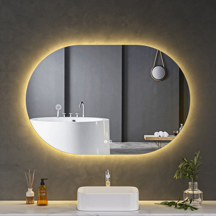 LED Mirror 1200x800 Oval Frameless Touch Backlit LED Mirror MR6-12080