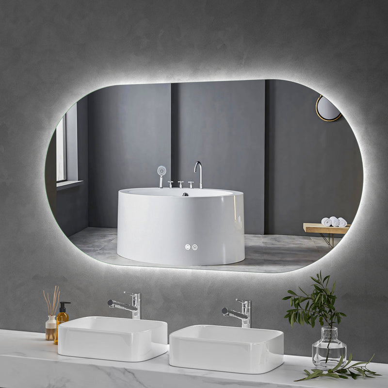 LED Mirror 1500x800 Oval Frameless Touch Backlit LED Mirror MR6-15080