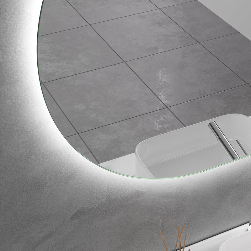 Touch LED Mirror 1800x800 Oval Frameless Backlit LED Mirror MR6-18080