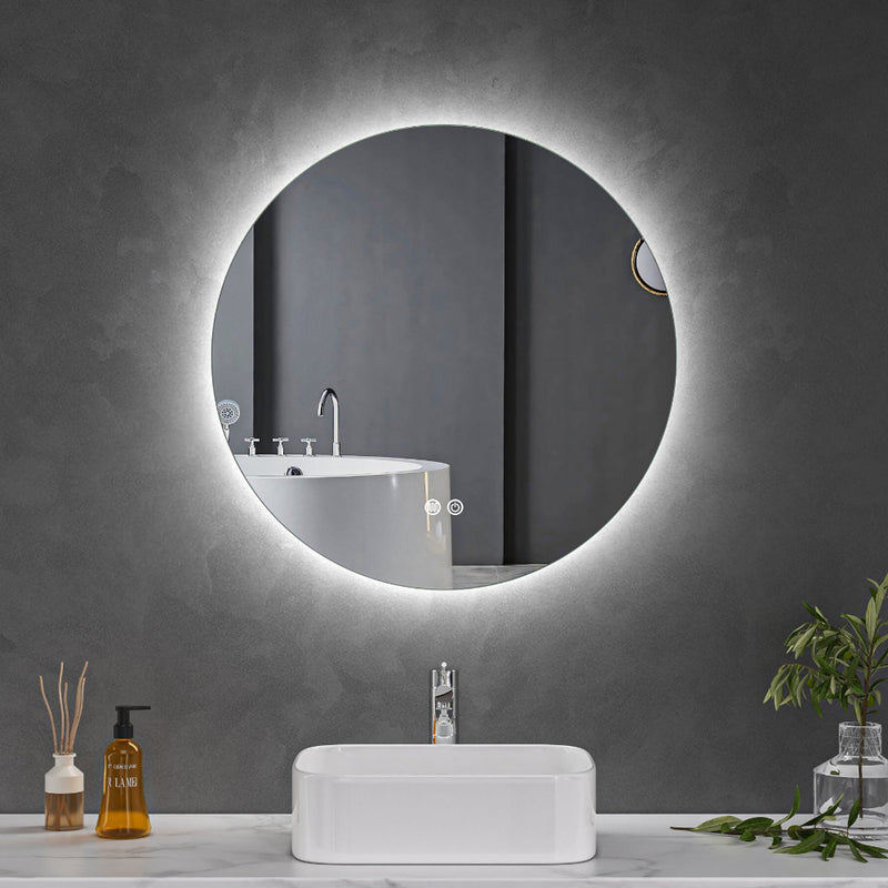 LED Mirror 700mm Round Frameless Touch Backlit LED Mirror MR7-70
