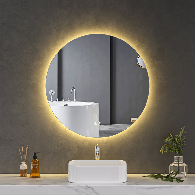 LED Mirror 800mm Round Frameless Touch Backlit LED Mirror MR7-80