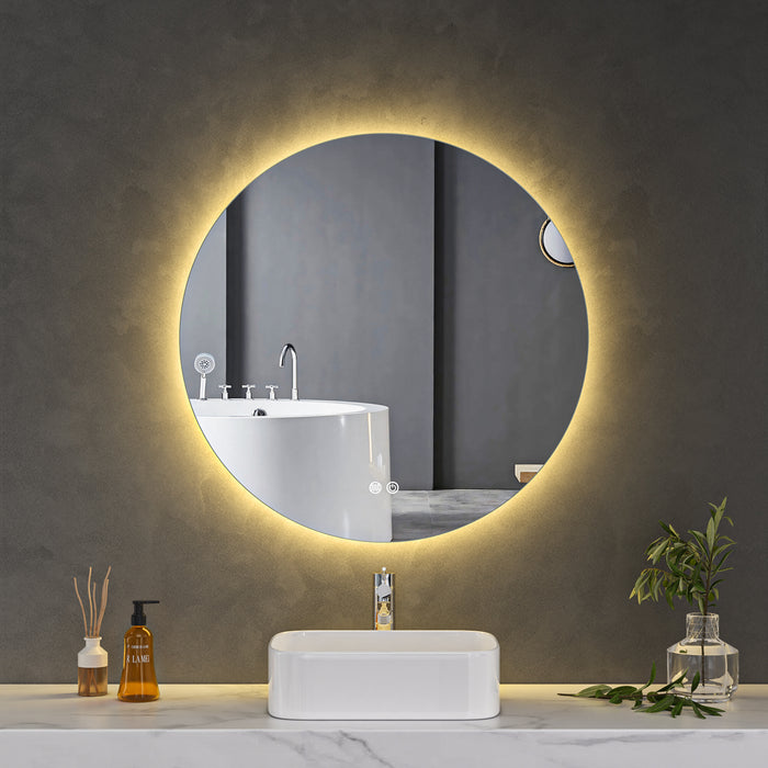 LED Mirror 800mm Round Frameless Touch Backlit LED Mirror MR7-80