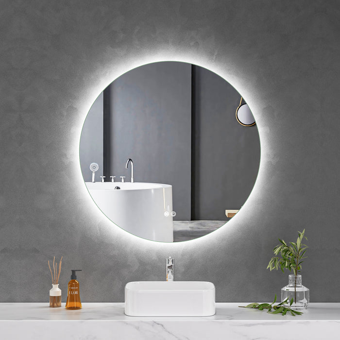 LED Mirror 900mm Round Frameless Touch Backlit LED Mirror MR7-90