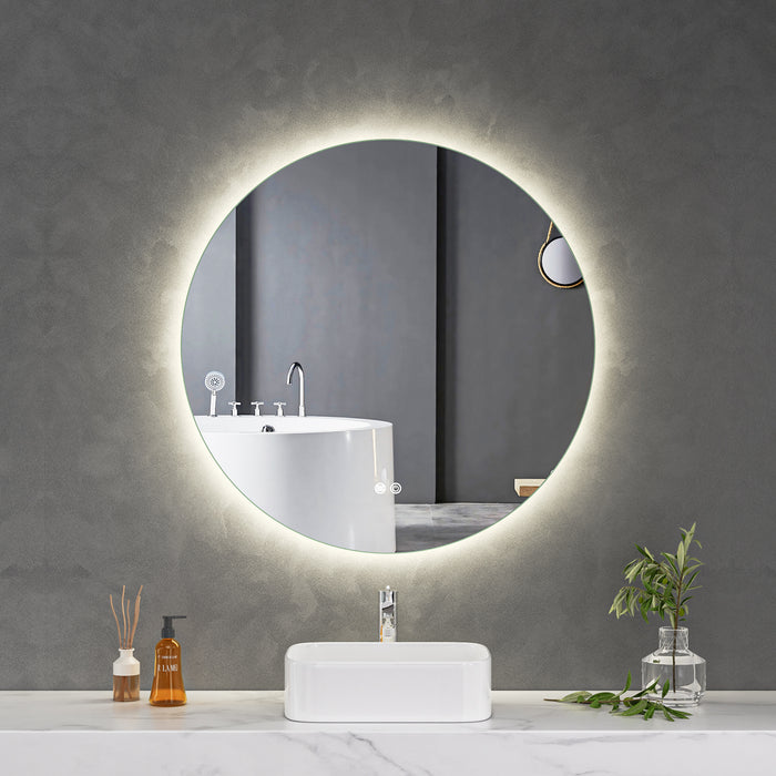 LED Mirror 900mm Round Frameless Touch Backlit LED Mirror MR7-90