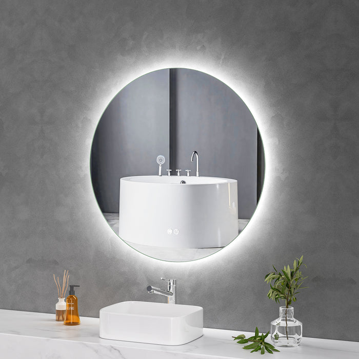 LED Mirror 900mm Round Frameless Touch Backlit LED Mirror MR7-90