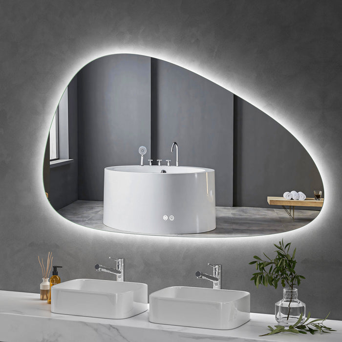 LED Mirror 1500x900 Pebble Frameless Touch Backlit LED Mirror MR8-15090