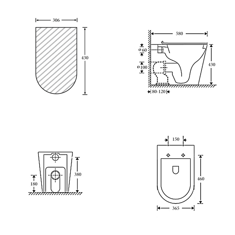 NT-2030 Milan Rimless Floor Pan