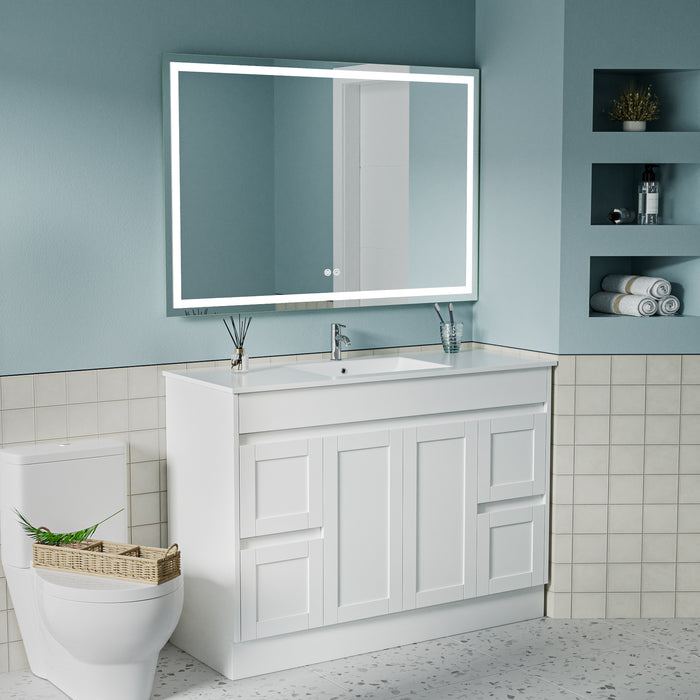 Hampton 1200mm Matte White Freestanding Vanity V1FS-1200-MW